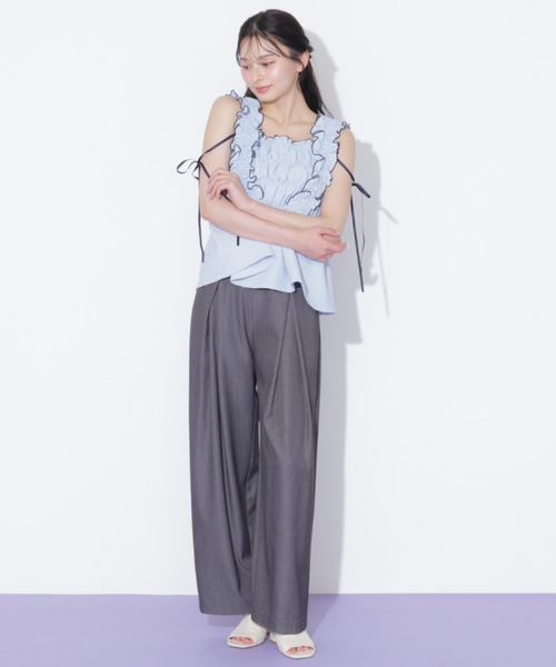 JILL by JILL STUART(ジルバイジルスチュアート)の「フリルシュリンクトップス(シャツ/ブラウス・レディース・ブルー/ブラック系その他/ホワイト・FREE)」の10枚目の写真