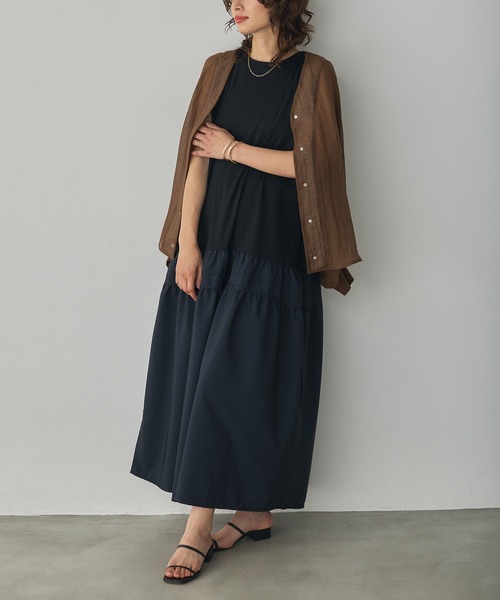 hunch(ハンチ)の「コンパクトスムース ドッキングワンピース(ワンピース・レディース・ブラウン系その他/ブラック/ネイビー系・FREE)」の4枚目の写真