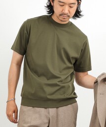 《ビジカジ対応》超長綿ハイゲージポンチ クルーネックドレスTシャツ