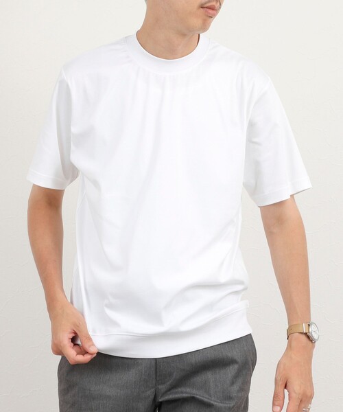 NOLLEY’S(ノーリーズ)の「《ビジカジ対応》超長綿ハイゲージポンチ クルーネックドレスTシャツ(Tシャツ/カットソー・メンズ・ダークグリーン/ライトベージュ/ブルー系その他/ホワイト・M/S/XXL/XL/L)」の16枚目の写真