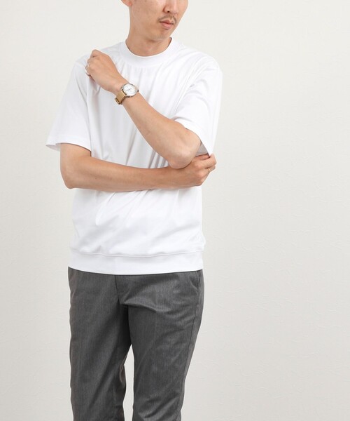 NOLLEY’S(ノーリーズ)の「《ビジカジ対応》超長綿ハイゲージポンチ クルーネックドレスTシャツ(Tシャツ/カットソー・メンズ・ダークグリーン/ライトベージュ/ブルー系その他/ホワイト・M/S/XXL/XL/L)」の17枚目の写真