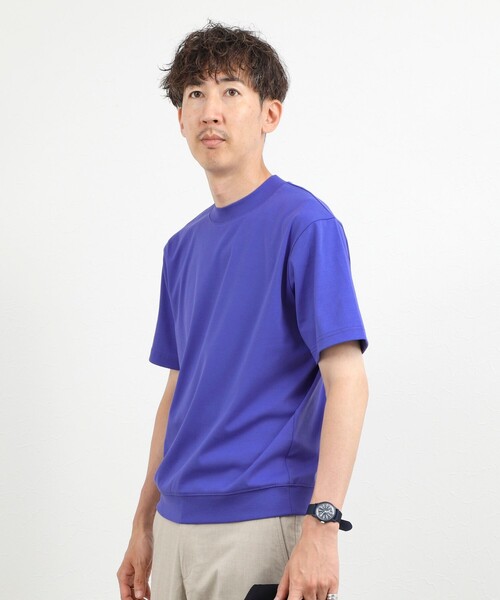NOLLEY’S(ノーリーズ)の「《ビジカジ対応》ジャケットに合う 抗菌防臭 超長綿ハイゲージポンチ ドレスTシャツ(Tシャツ/カットソー・メンズ・ダークグリーン/ライトベージュ/ブルー系その他・M/S/XXL/XL/L)」の22枚目の写真