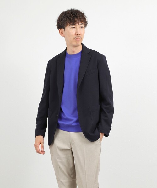 NOLLEY’S(ノーリーズ)の「《ビジカジ対応》ジャケットに合う 抗菌防臭 超長綿ハイゲージポンチ ドレスTシャツ(Tシャツ/カットソー・メンズ・ダークグリーン/ライトベージュ/ブルー系その他・M/S/XXL/XL/L)」の15枚目の写真