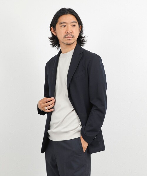 NOLLEY’S(ノーリーズ)の「《ビジカジ対応》超長綿ハイゲージポンチ クルーネックドレスTシャツ(Tシャツ/カットソー・メンズ・ダークグリーン/ライトベージュ/ブルー系その他/ホワイト・M/S/XXL/XL/L)」の6枚目の写真