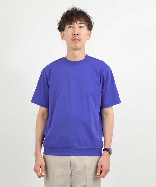 NOLLEY’S(ノーリーズ)の「《ビジカジ対応》超長綿ハイゲージポンチ クルーネックドレスTシャツ(Tシャツ/カットソー・メンズ・ダークグリーン/ライトベージュ/ブルー系その他/ホワイト・M/S/XXL/XL/L)」の8枚目の写真