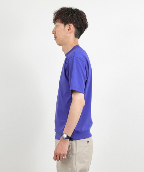 NOLLEY’S(ノーリーズ)の「《ビジカジ対応》超長綿ハイゲージポンチ クルーネックドレスTシャツ(Tシャツ/カットソー・メンズ・ダークグリーン/ライトベージュ/ブルー系その他/ホワイト・M/S/XXL/XL/L)」の9枚目の写真