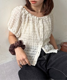 2WAYシャーリングブラウス