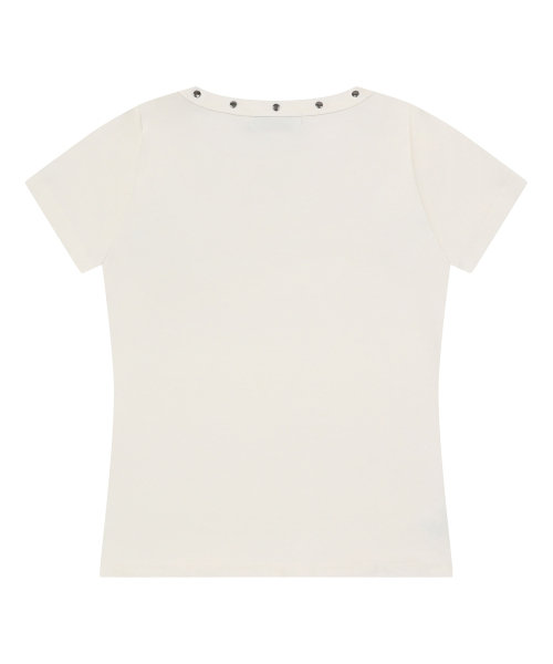 MUCENT(ムセント)の「デボンVネック半袖Tシャツ(2カラー)(Tシャツ/カットソー・レディース・ブラック/アイボリー・FREE)」の4枚目の写真