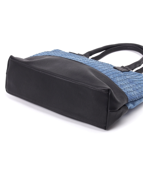 VENCEEXCHANGE（ヴァンスエクスチェンジ）の「PUデニムトートBAG      （トートバッグ・メンズ・ブラック/スカイブルー・FREE）」の3枚目の写真