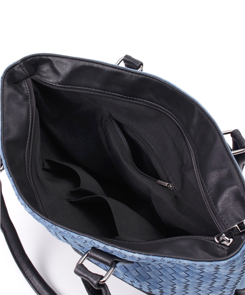 VENCEEXCHANGE（ヴァンスエクスチェンジ）の「PUデニムトートBAG      （トートバッグ・メンズ・ブラック/スカイブルー・FREE）」の6枚目の写真