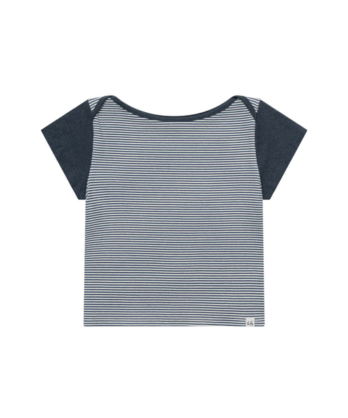 UGLY SHADOW(アグリーシャドウ)の「ベーシックエッセンシャルリップボートトップ(ストライプブルー)(Tシャツ/カットソー・レディース・その他・1/2)」の4枚目の写真