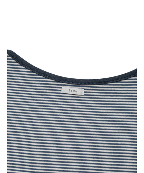 UGLY SHADOW(アグリーシャドウ)の「ベーシックエッセンシャルリップボートトップ(ストライプブルー)(Tシャツ/カットソー・レディース・その他・1/2)」の7枚目の写真