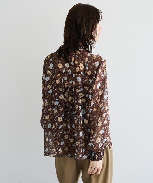 YECCA VECCA(イェッカヴェッカ)の「フラワー柄シアーボウタイブラウス(シャツ/ブラウス・レディース・ブラウン/ピンクベージュ・FREE)」の22枚目の写真