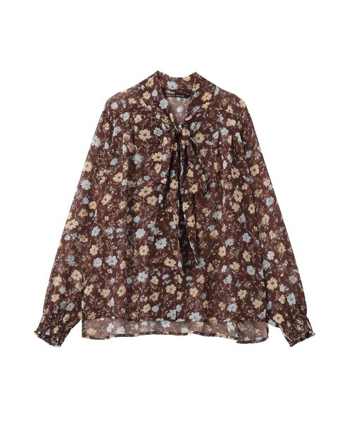 YECCA VECCA(イェッカヴェッカ)の「フラワー柄シアーボウタイブラウス(シャツ/ブラウス・レディース・ブラウン/ピンクベージュ・FREE)」の15枚目の写真