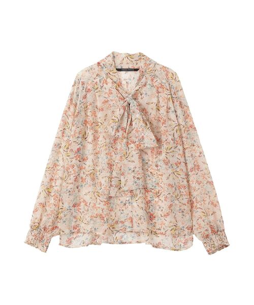 YECCA VECCA(イェッカヴェッカ)の「フラワー柄シアーボウタイブラウス(シャツ/ブラウス・レディース・ブラウン/ピンクベージュ・FREE)」の16枚目の写真