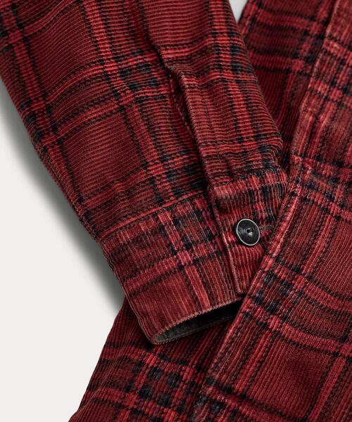 RRL(ダブル アール エル)の「チェック コーデュロイ オーバーシャツ(シャツ/ブラウス・メンズ・レッド・S/M/L/XL/XS/XXL)」の7枚目の写真