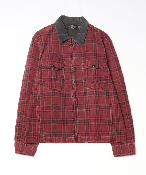 RRL(ダブル アール エル)の「チェック コーデュロイ オーバーシャツ(シャツ/ブラウス・メンズ・レッド・S/M/L/XL/XS/XXL)」の3枚目の写真