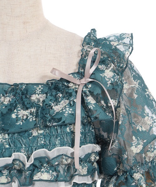 axes femme POETIQUE(アクシーズファムポエティック)の「フラワーレースギャザーワンピース(ワンピース・レディース・キナリ/ブラウン/グリーン・MEDIUM)」の17枚目の写真