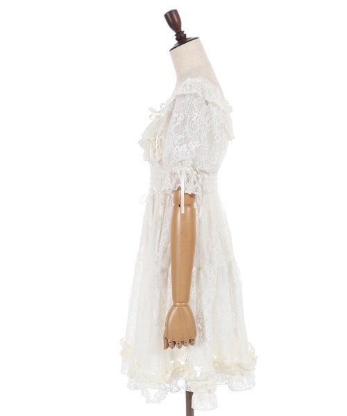 axes femme POETIQUE(アクシーズファムポエティック)の「フラワーレースギャザーワンピース(ワンピース・レディース・キナリ/ブラウン/グリーン・MEDIUM)」の22枚目の写真