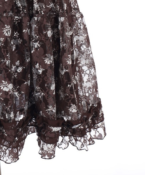 axes femme POETIQUE(アクシーズファムポエティック)の「フラワーレースギャザーワンピース(ワンピース・レディース・キナリ/ブラウン/グリーン・MEDIUM)」の8枚目の写真