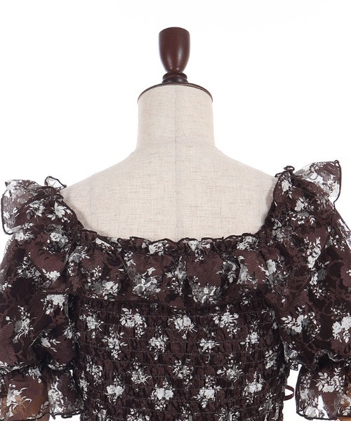 axes femme POETIQUE(アクシーズファムポエティック)の「フラワーレースギャザーワンピース(ワンピース・レディース・キナリ/ブラウン/グリーン・MEDIUM)」の10枚目の写真