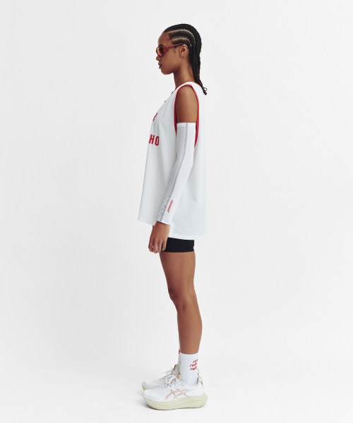 MENASOO（ミナス）の「Mesh Runner Club Sleeveless Top_White（Tシャツ/カットソー・レディース・ホワイト・M/S）」の3枚目の写真