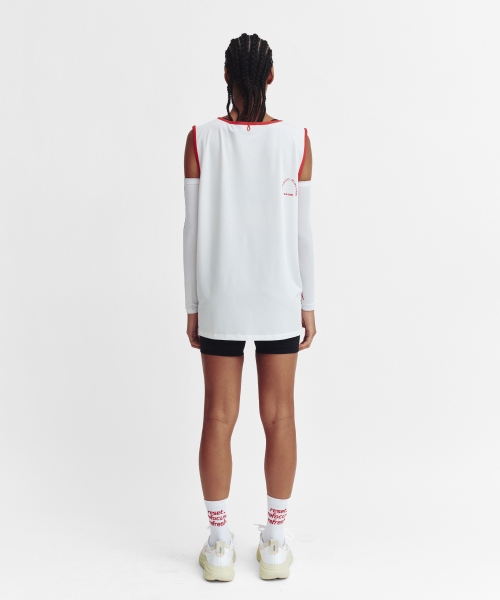 MENASOO（ミナス）の「Mesh Runner Club Sleeveless Top_White（Tシャツ/カットソー・レディース・ホワイト・M/S）」の4枚目の写真
