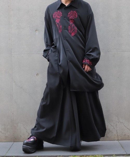 REZEN(リゼン)の「九尾狐刺繍ロングシャツ(シャツ/ブラウス・メンズ・ローズ/アイボリー/レッドパープル・LARGE/MEDIUM)」の11枚目の写真