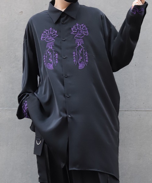 REZEN(リゼン)の「九尾狐刺繍ロングシャツ(シャツ/ブラウス・メンズ・ローズ/アイボリー/レッドパープル・LARGE/MEDIUM)」の15枚目の写真