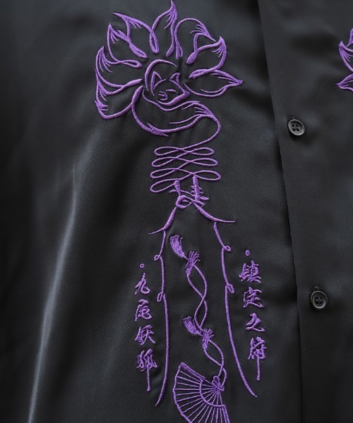 REZEN(リゼン)の「九尾狐刺繍ロングシャツ(シャツ/ブラウス・メンズ・ローズ/アイボリー/レッドパープル・LARGE/MEDIUM)」の18枚目の写真