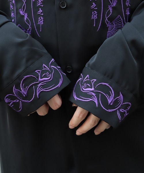 REZEN(リゼン)の「九尾狐刺繍ロングシャツ(シャツ/ブラウス・メンズ・ローズ/アイボリー/レッドパープル・LARGE/MEDIUM)」の19枚目の写真