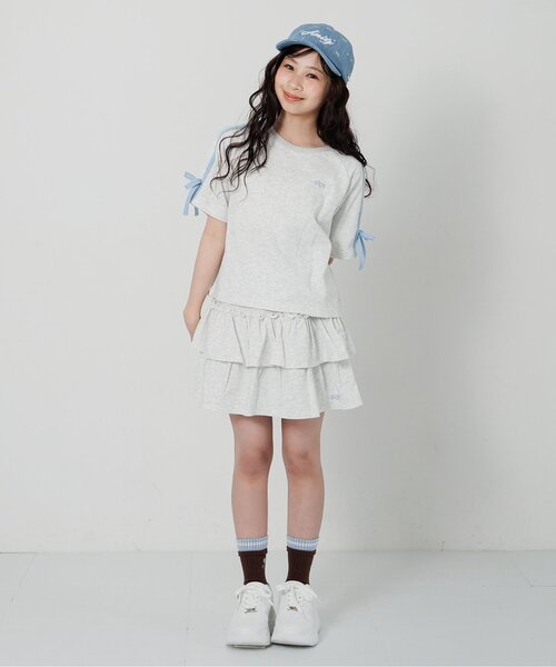 algy(アルジー)の「ラメミニ裏毛半袖Tシャツ&スカパンセット(セットアップ・キッズ・ブラック/グレー/オフホワイト・140/150/120/130/160)」の11枚目の写真