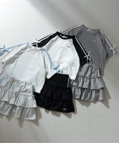 algy(アルジー)の「ラメミニ裏毛半袖Tシャツ&スカパンセット(セットアップ・キッズ・ブラック/グレー/オフホワイト・140/150/120/130/160)」の13枚目の写真