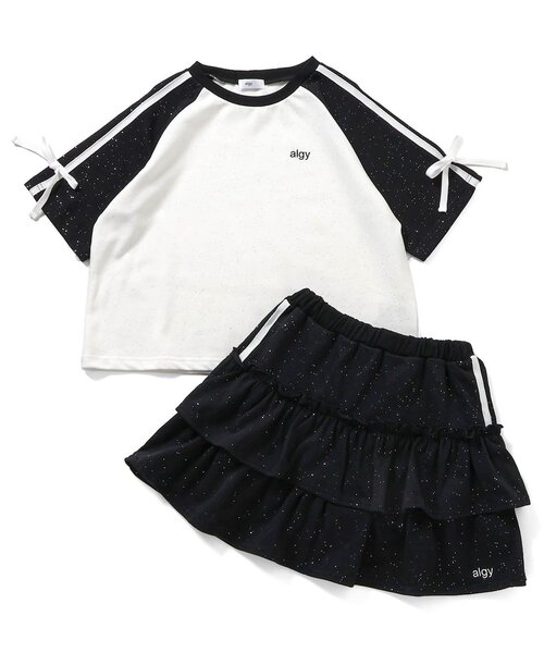 algy(アルジー)の「ラメミニ裏毛半袖Tシャツ&スカパンセット(セットアップ・キッズ・ブラック/グレー/オフホワイト・140/150/120/130/160)」の15枚目の写真