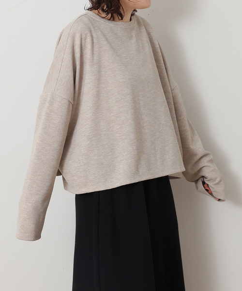 JOURNAL STANDARD LUXE（ジャーナルスタンダード　ラックス）の「ダブルフェイス ワイドプルオーバー（Tシャツ/カットソー・レディース・ブラック/ベージュ・FREE）」の2枚目の写真