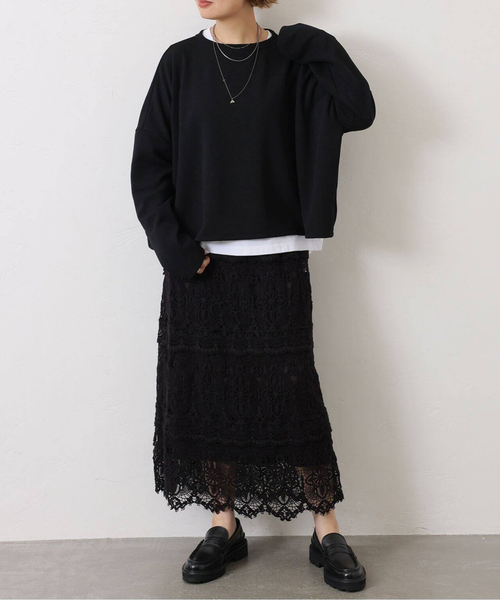 JOURNAL STANDARD LUXE（ジャーナルスタンダード　ラックス）の「ダブルフェイス ワイドプルオーバー（Tシャツ/カットソー・レディース・ブラック/ベージュ・FREE）」の8枚目の写真