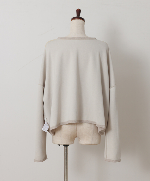 JOURNAL STANDARD LUXE（ジャーナルスタンダード　ラックス）の「ダブルフェイス ワイドプルオーバー（Tシャツ/カットソー・レディース・ブラック/ベージュ・FREE）」の3枚目の写真