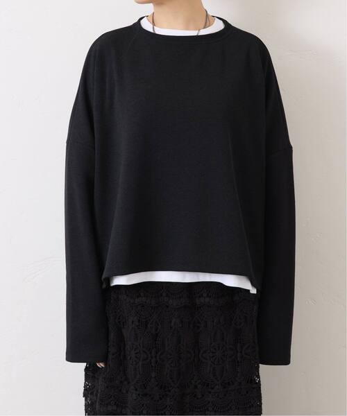 JOURNAL STANDARD LUXE（ジャーナルスタンダード　ラックス）の「ダブルフェイス ワイドプルオーバー（Tシャツ/カットソー・レディース・ブラック/ベージュ・FREE）」の4枚目の写真