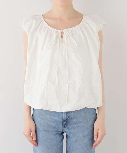 CLANE(クラネ)の「CLANE/クラネ W FACE DOT BLOUSE 11122-4233(シャツ/ブラウス・レディース・アイボリー/ブラック・FREE)」の2枚目の写真