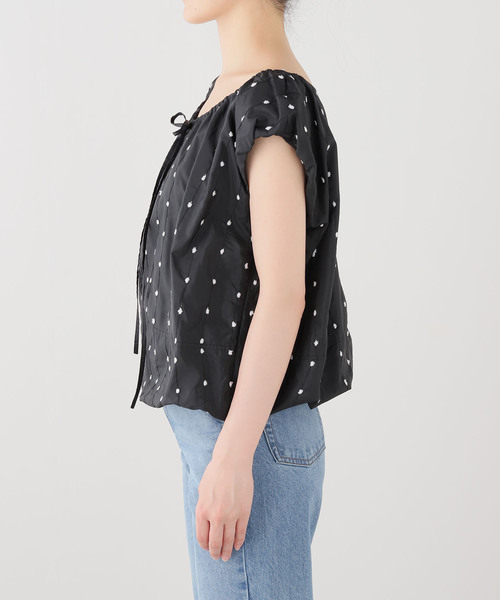 CLANE(クラネ)の「CLANE/クラネ W FACE DOT BLOUSE 11122-4233(シャツ/ブラウス・レディース・アイボリー/ブラック・FREE)」の3枚目の写真