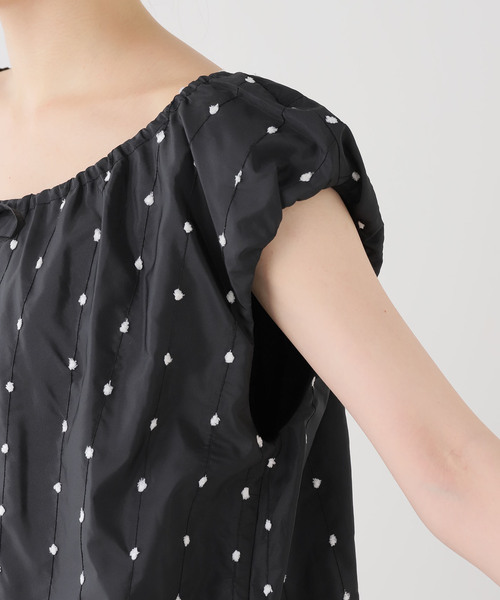 CLANE(クラネ)の「CLANE/クラネ W FACE DOT BLOUSE 11122-4233(シャツ/ブラウス・レディース・アイボリー/ブラック・FREE)」の5枚目の写真