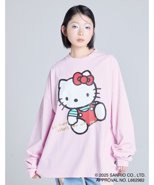 Little sunny bite(リトルサニーバイト)の「【es】【Little Sunny Bite】hello kitty x little sunny bite long tee(Tシャツ/カットソー・レディース・ピンク/ホワイト・SMALL)」の2枚目の写真