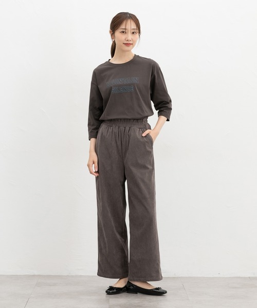 Honeys(ハニーズ)の「7分袖ロゴTシャツ(Tシャツ/カットソー・レディース・グレイッシュブルー/杢グレー/モカ/オレンジ/スミクロ・M/L)」の7枚目の写真