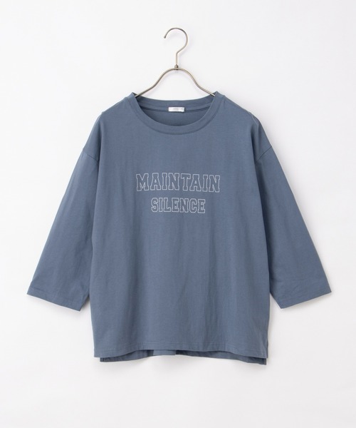 Honeys(ハニーズ)の「7分袖ロゴTシャツ(Tシャツ/カットソー・レディース・グレイッシュブルー/杢グレー/モカ/オレンジ/スミクロ・M/L)」の22枚目の写真