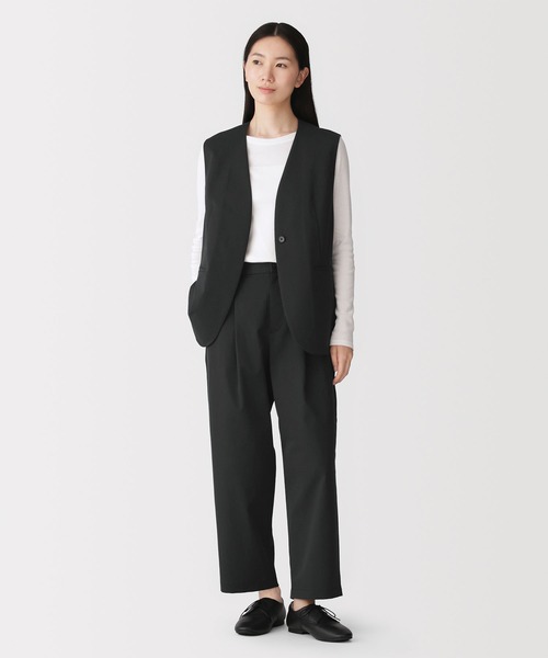 無印良品(ムジルシリョウヒン)の「婦人 撥水ストレッチ チノタックワイドパンツ(チノパンツ・レディース・アイボリー/ブラック/ダークグレー/サンドベージュ・XL/XXL/L/XS/M/S)」の11枚目の写真