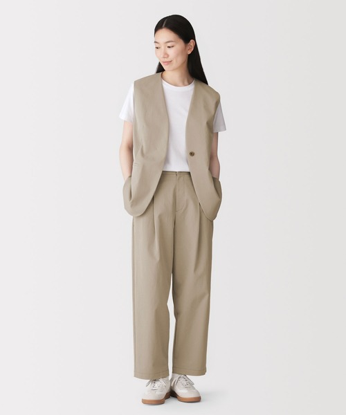 無印良品(ムジルシリョウヒン)の「婦人 撥水ストレッチ チノタックワイドパンツ(チノパンツ・レディース・アイボリー/ブラック/ダークグレー/サンドベージュ・XL/XXL/L/XS/M/S)」の12枚目の写真