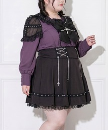 クロススタッズレースフリルセーラーブラウス