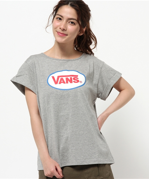 E hyphen world gallery(イーハイフンワールドギャラリー)の「VANSロゴTシャツ(Tシャツ/カットソー・レディース・オフホワイト/LT.Gray/ブルー/ダークネイビー・FREE)」の4枚目の写真