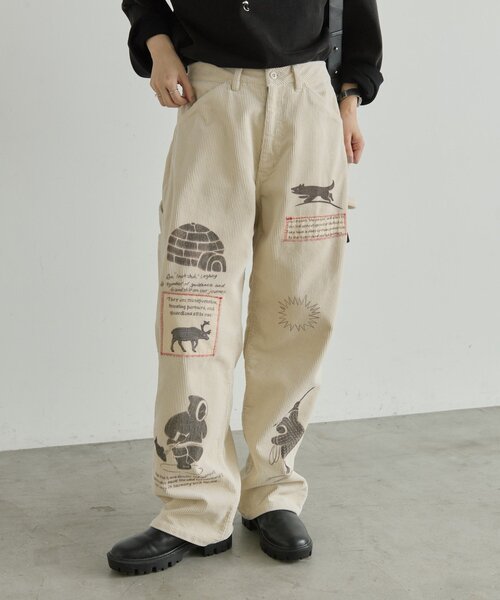 ear PAPILLONNER(イアパピヨネ)の「Kendai×SUM1 STYLE別注コーデュロイパンツ 【SUM1 STYL(その他パンツ・レディース・ホワイト・FREE)」の1枚目の写真