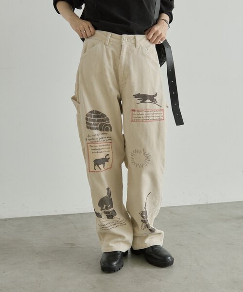 ear PAPILLONNER(イアパピヨネ)の「Kendai×SUM1 STYLE別注コーデュロイパンツ 【SUM1 STYL(その他パンツ・レディース・ホワイト・FREE)」の2枚目の写真